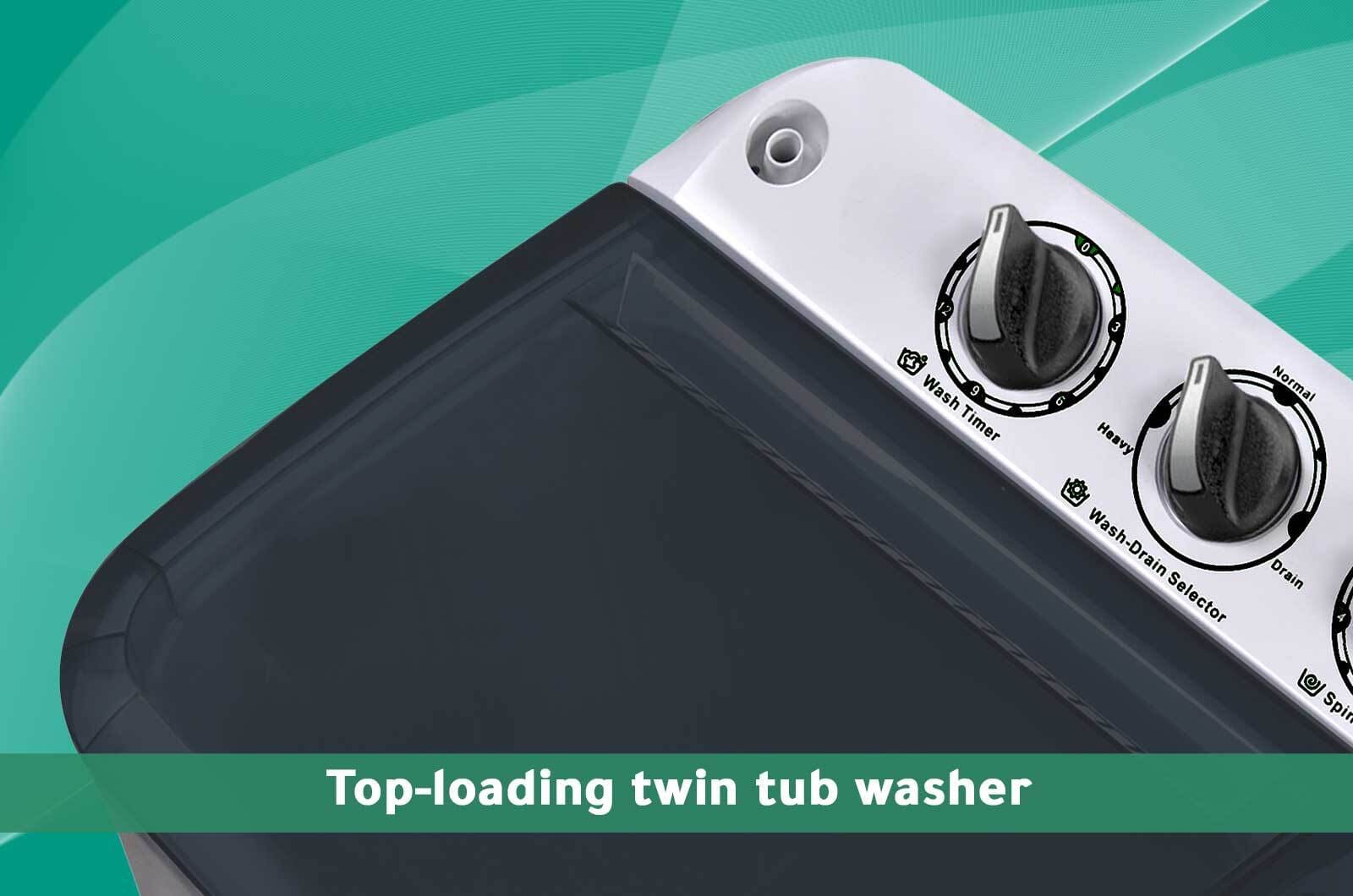 Midea Washer Top Load - Twin-Tub - 5 Kg Washing & 3.6 Kg Drying - 3 Programs - White - TW50(257)NB 1 TW50257NBeng 1