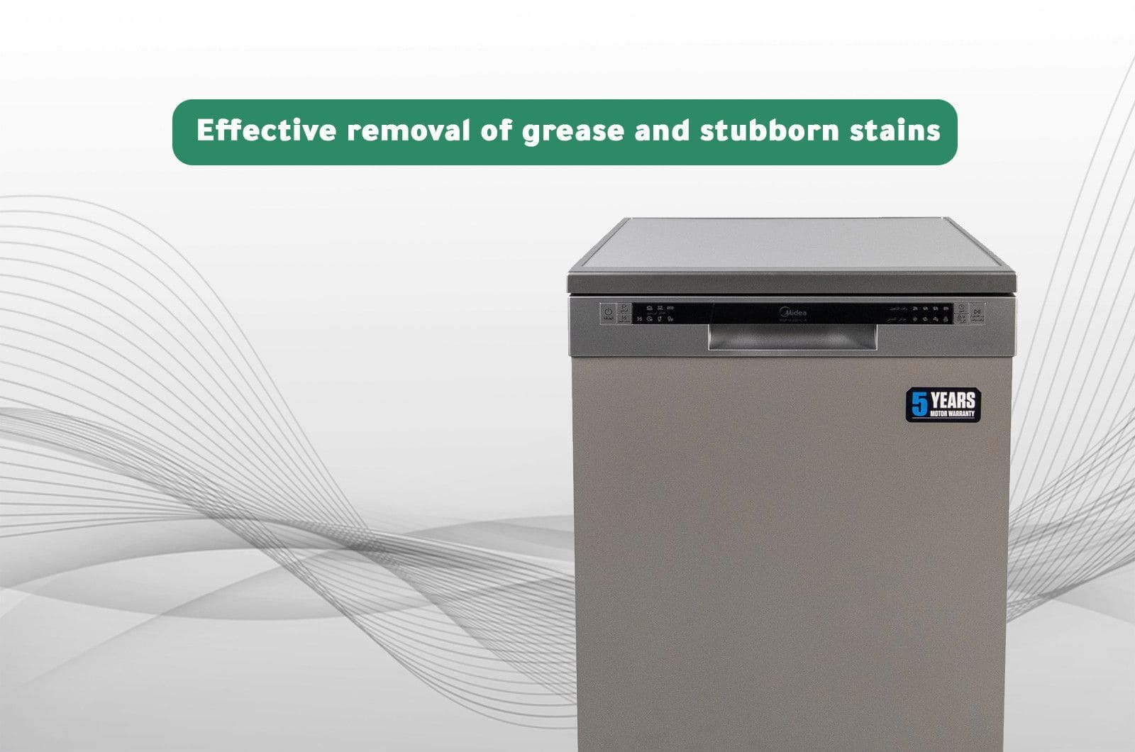 Midea Dishwasher - 6 Programs -12 Place Settings - Silver - WQP125201CSEG 3 WQP125201CSEGeng 3
