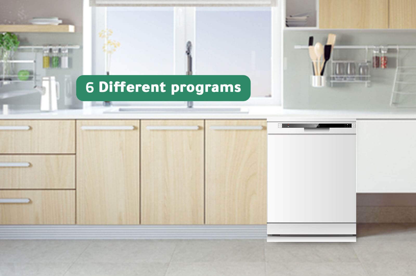 Midea Dishwasher - 6 Programs - 12 Place Settings - White- WQP125201CWEG 1 WQP125201CWEGeng 1 1