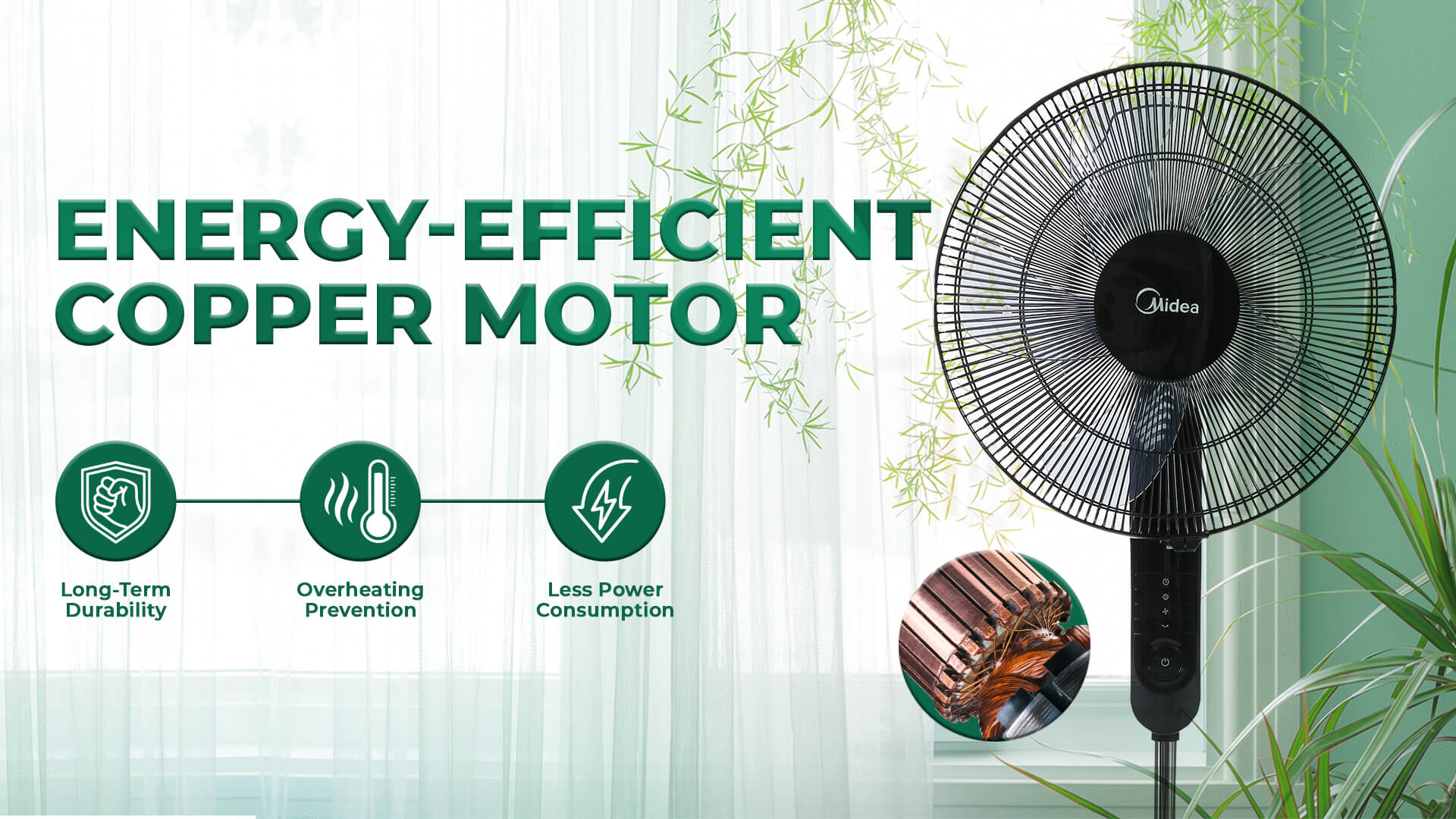 Midea Stand Fan - 3 Speed - Black - FS4015FR 3 image1 26 1