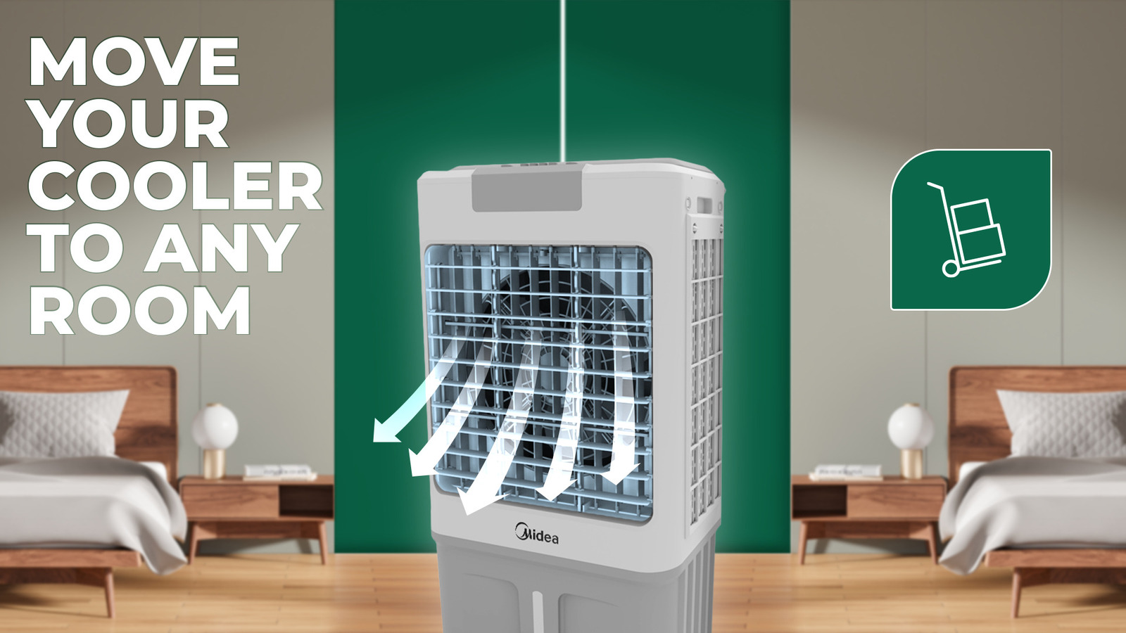 Midea Air Cooler - 3 Speeds - 4 Castors - White - AC700W 2 image5 20